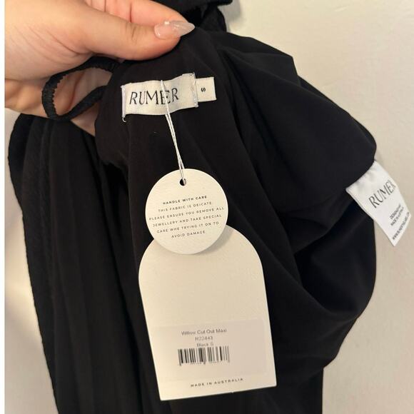 NWT RUMER Willow Cut Out Maxi Dress In Black Size Small - Picture 8 of 10